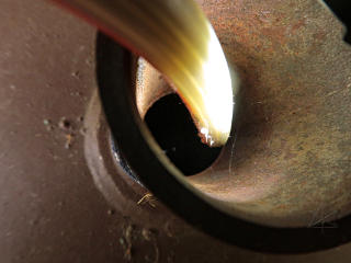 Sketchy fuel-pump return, held in by a rag