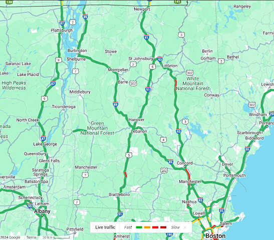 Day-of morning traffic coming north: not too bad