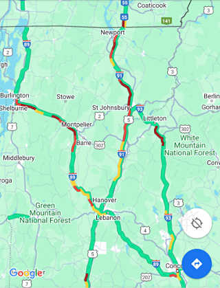 Google-traffic heading south, 5:30 pm: rapidly packing up
