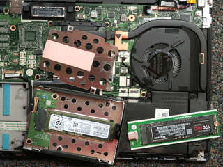 Laptop opened up to replace NVMe module