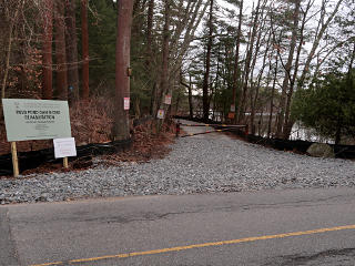 Field Pond dam construction entrance