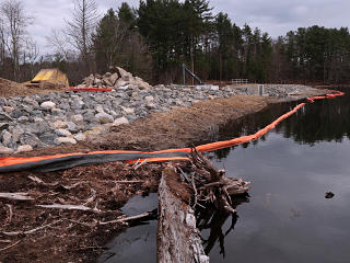 Dam face from water level