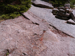 A seam of different rock