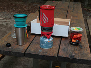 Morning coffee setup