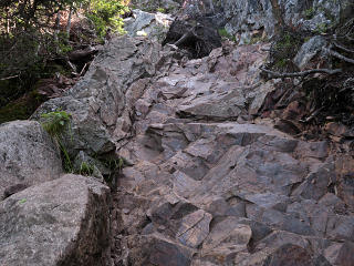 Different type of rock leading up