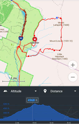 GPS actual track with elevation