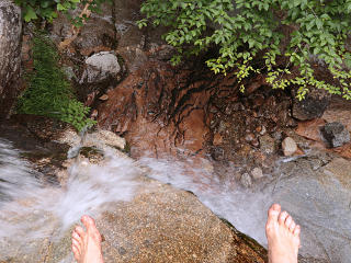 Sitting above a cascade