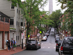 Steaming up Monument St toward Bunker Hill