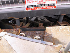 One lock open carrying the walkway with it