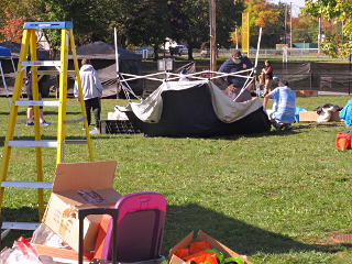 Pop-up turned turtle in an attempt to repair a leg