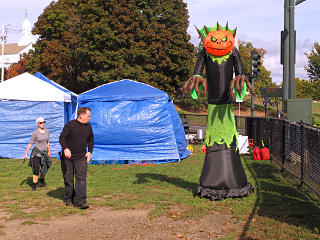 Inflatables going up