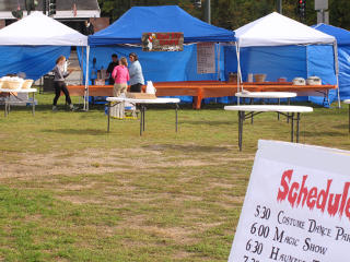 Food tents getting set up
