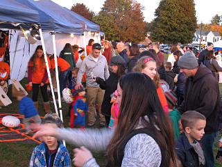 Early mob around games-tent