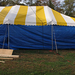Wire tossed over tent