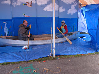 Rehearsal of canoe skit