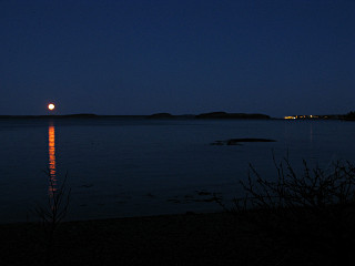 moon over Bar Harbor