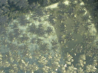 ice crystals on mirror