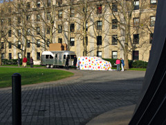 People coming by to see the toaster (and eat toast)