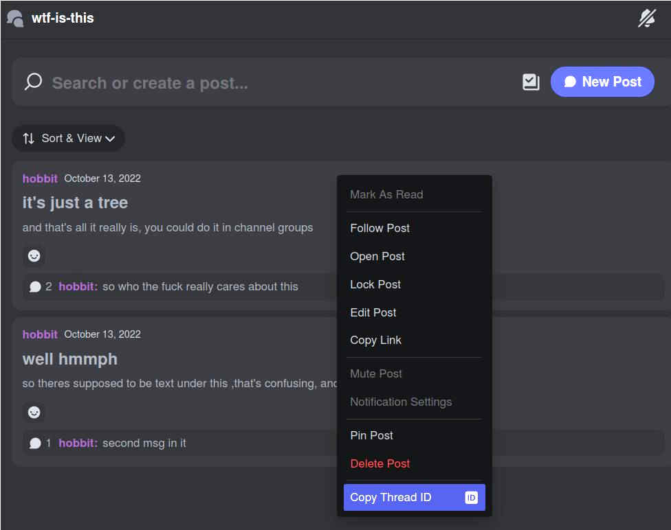 Is it a post or a thread?  Make up your minds