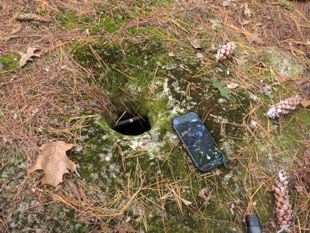 Hole in the silver mine cover slab