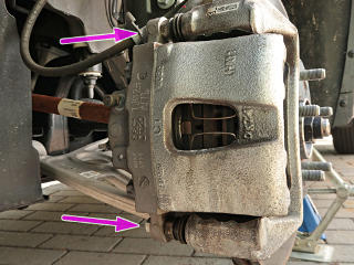 The two bolts to remove