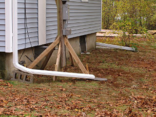 Two new downspouts