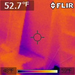 Thermal 'shadow' behind foam board