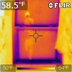 IR image of window interior and body reflection