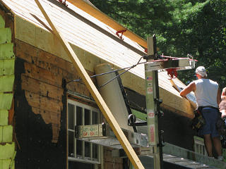 Plywood fill-in for sheathing