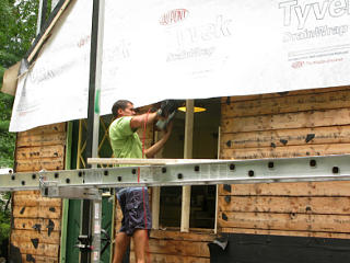 Framing in kitchen window opening