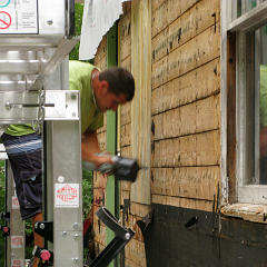 Kitchen window filler applied