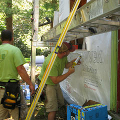 Caulking around window opening