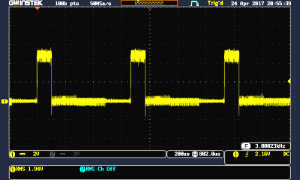 Scope trace of blue modulation
