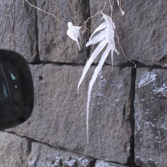 Hanging ice structure