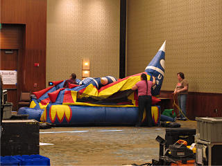 Bouncy castle deflating