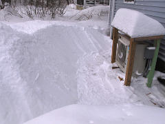 Snow cleared from around heat pump