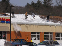 Clearing a commercial roof