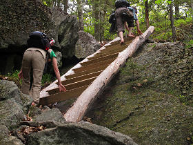 Weird ladder up the rock