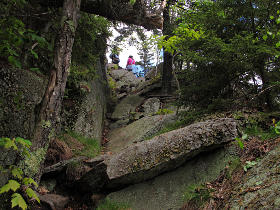 Up through a natural hole