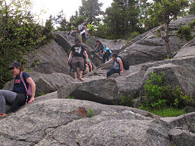 Sliding down the steeps