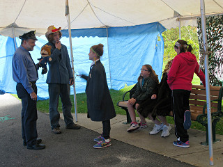 Rehearsing the voodoo skit