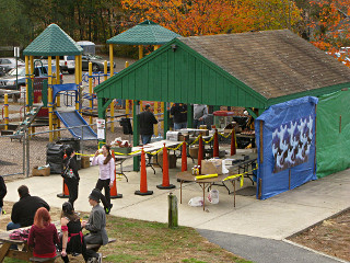 Food setup in pavilion