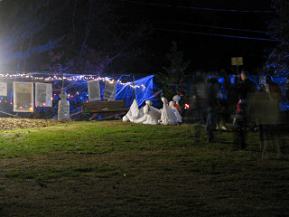 Decorated park fence