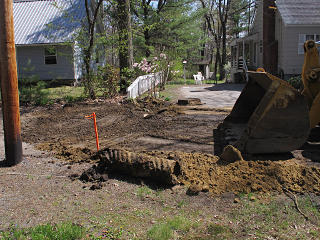 Backfill leveled over area