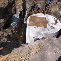 Basin assembly right next to water main