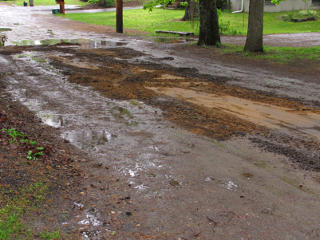 Trying to fill in mud pit