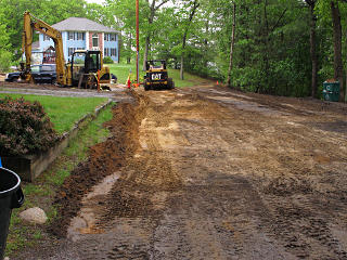 Continuing cut into abutter's lawn