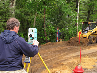Surveying road boundary