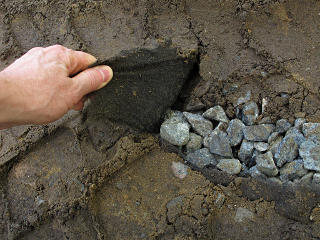 Oops, there's the drainage stone