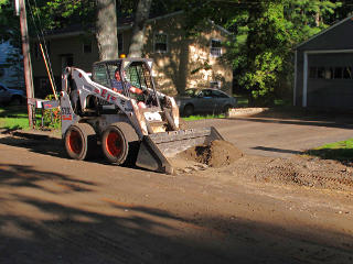 Removing temporary berm